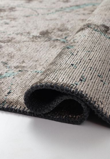 Green & Grey Abstract Rivulet Outdoor Rug