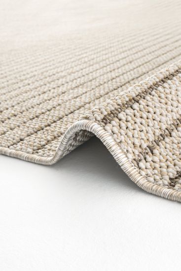 Breptis Beige Stripes Bedroom Rug