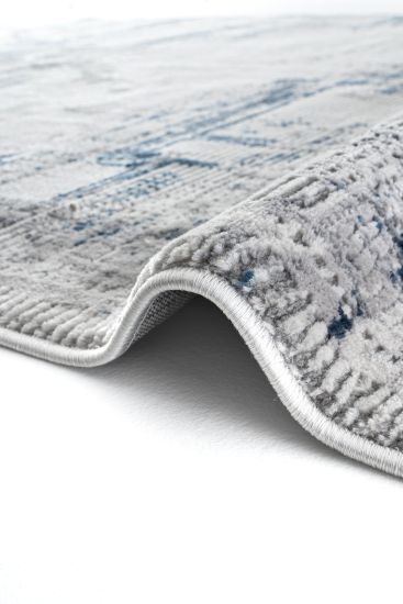 Verbina Grey Cream Abstract Bedroom Rug