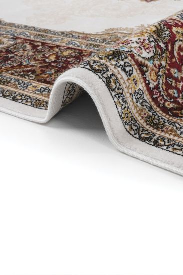 Zerabi85 Beige Red Modern Oriental Living Room Rug