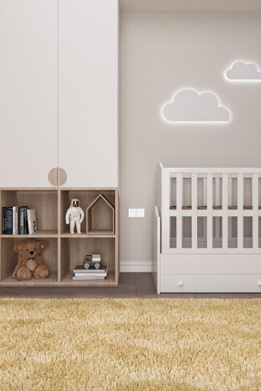 Soptal Gold Plain Shaggy Bedroom Rug