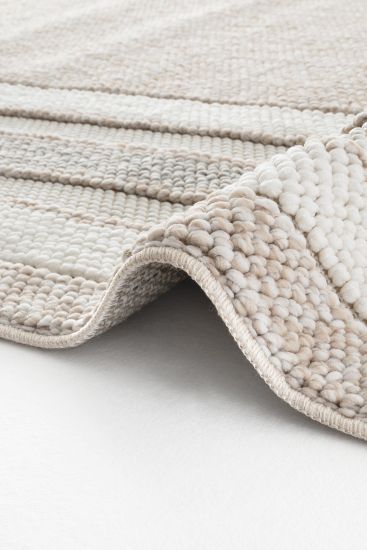Miptasa Beige Cream Modern Bordered Bedroom Rug