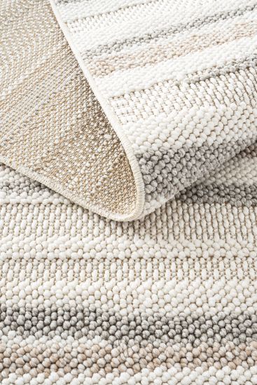 Miptasa Beige Brown Modern Stripes Indoor Rug