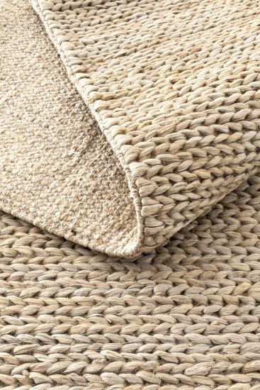 Cheptil Beige Jute & Sisal Plain Outdoor Area Rug