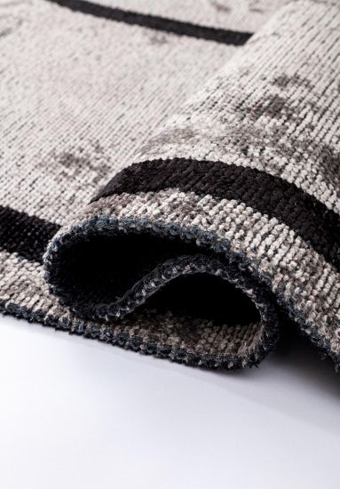 Hearth Black & Grey Abstract Dining Room Rug