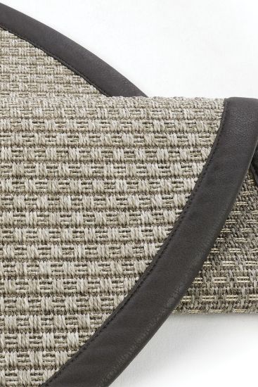 Sisal85 Plain Black Grey Living Room Rug