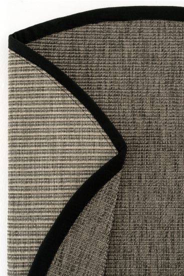 Sipatal Grey Black Jute & Sisal Bordered Outdoor Area Rug