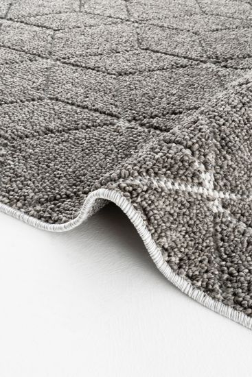 Breptis Grey Plain Geometric Indoor Rug