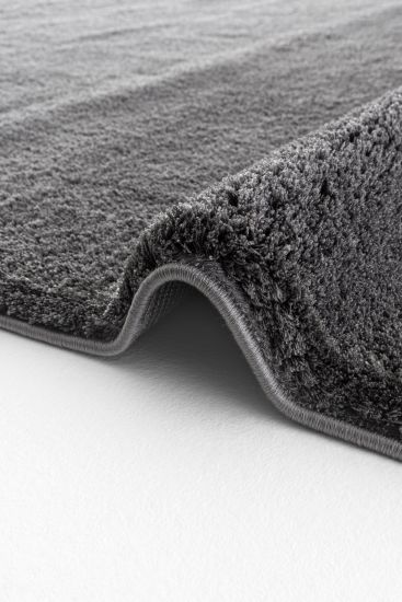 Comptil Charcoal Plain Shaggy Indoor Rug