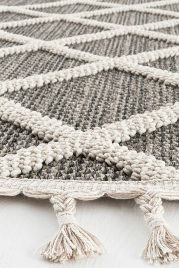 Breptis Modern Geometric Grey Cream Indoor Rug