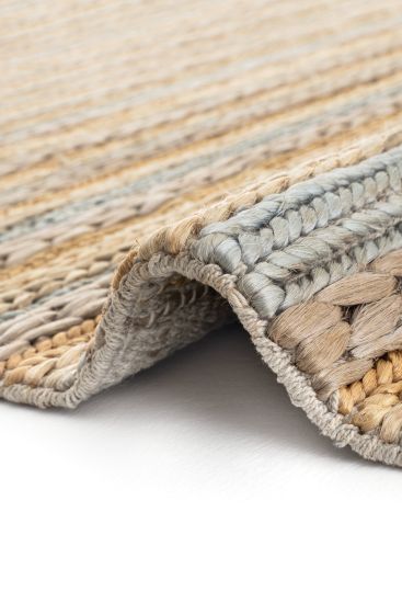 Napturals Beige Gold Stripes Living Room Rug