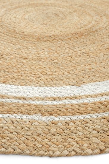 Vimptal Brown White Jute & Sisal Bordered Outdoor Area Rug