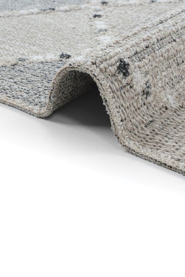 Adora85 Grey Cream Patterned Living Room Rug