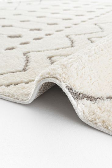 Miptlan Cream Grey Bohemian Bedroom Rug