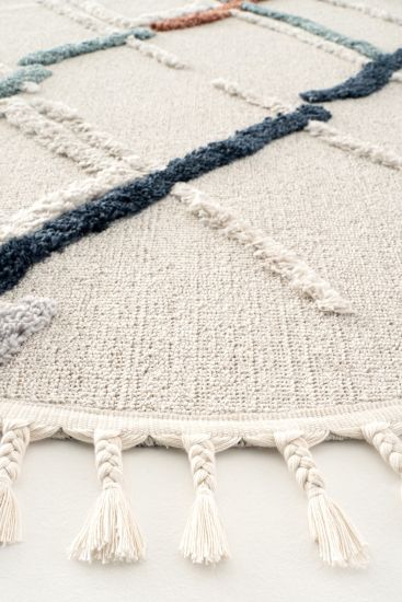 Paltino Cream Multicolour Patterned Living Room Rug