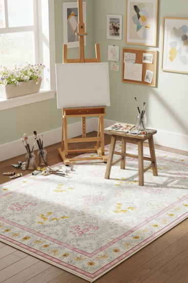 Daisy85 Multicolour Modern Patterned Bedroom Rug