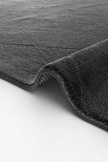 Scaptil Charcoal Plain Geometric Area Rug