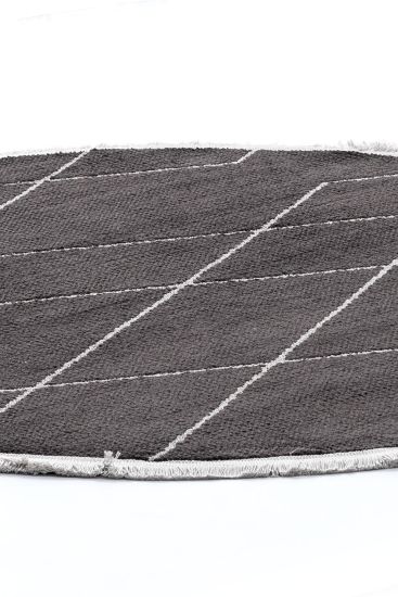 Scaptil Charcoal Modern Plain Bedroom Rug