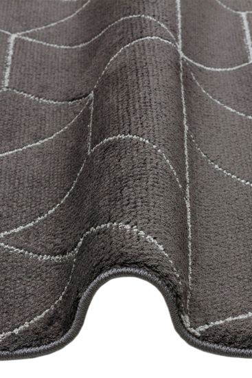 Scaptil Charcoal Modern Patterned Living Room Rug