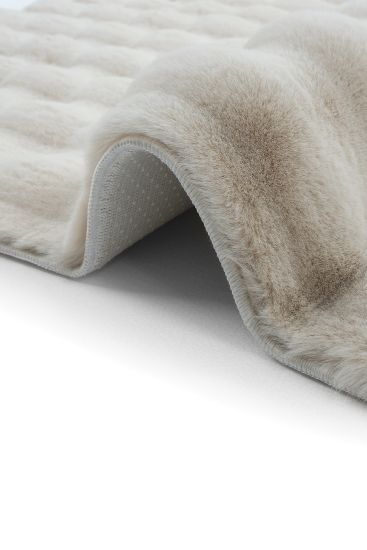 Bubble85 Grey White Sheepskin Area Rug