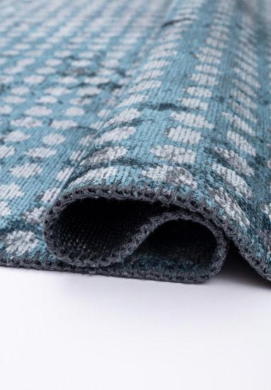 Tapestry Blue & Grey Abstract Dining Room Rug