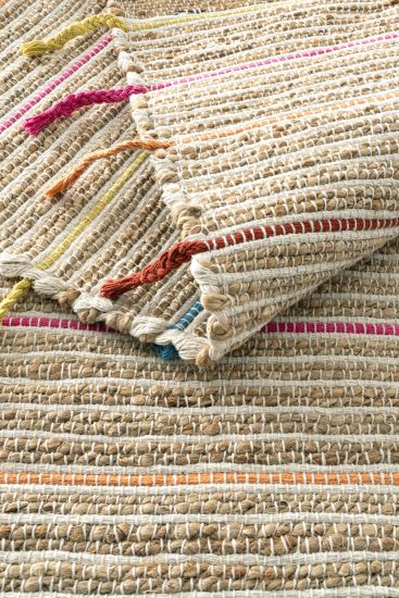 Vimptal Plain Stripes Brown Multicolour Outdoor Area Rug