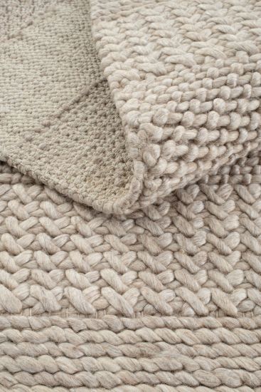 Eltape Beige Bohemian Plain Bedroom Rug