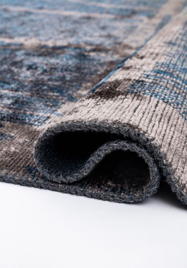 Loom Blue & Grey Abstract Living Room Rug