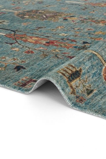 Viptrage Blue Multicolour Modern Kilim Bedroom Rug