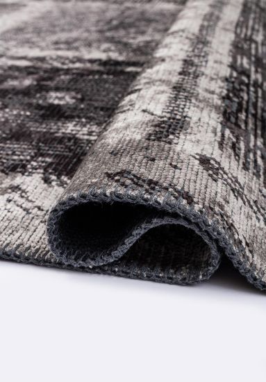 Loom Black & Grey Abstract Dining Room Rug