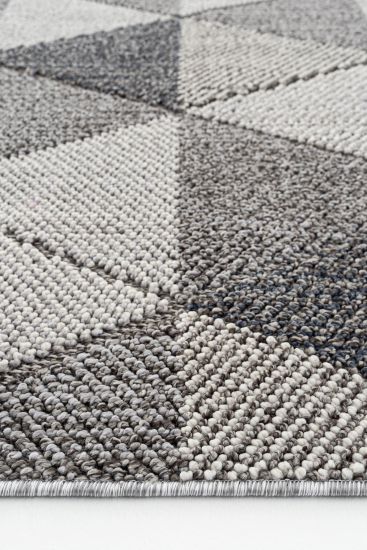 Breptis Grey Charcoal Geometric Area Rug