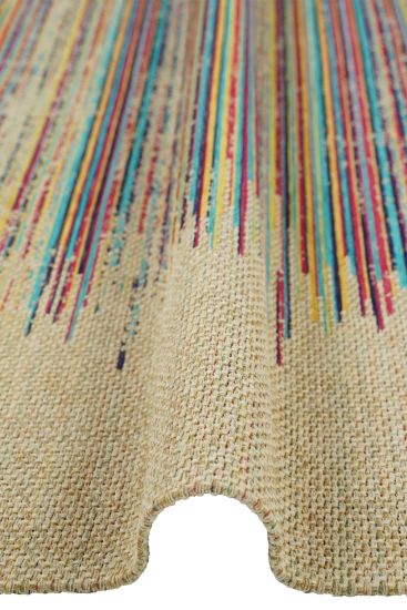 Tokptar Beige Multicolour Abstract Jute & Sisal Outdoor Area Rug