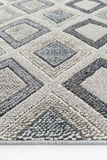 Breptis Geometric Grey Charcoal Area Rug