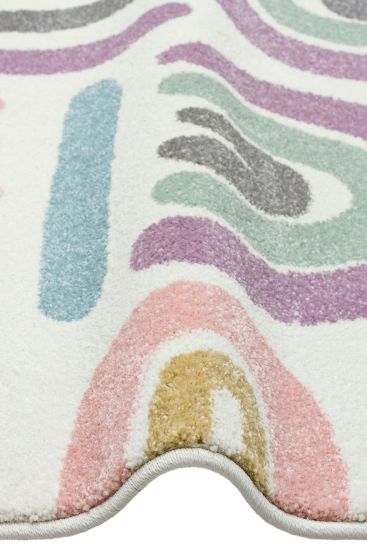 Cooptik Cream Multicolour Kids Bedroom Rug