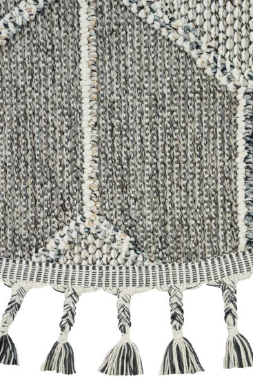 Eltipa Grey Geometric Bedroom Rug