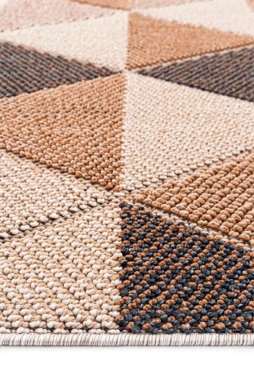 Breptis Copper Beige Modern Geometric Area Rug