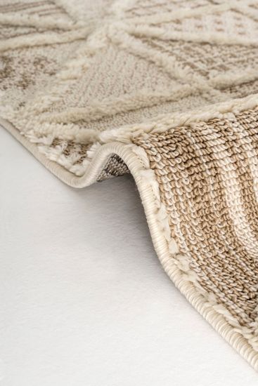 Saptrika Cream Beige Geometric Area Rug