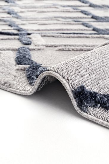 Paltino Grey Charcoal Modern Patterned Living Room Rug