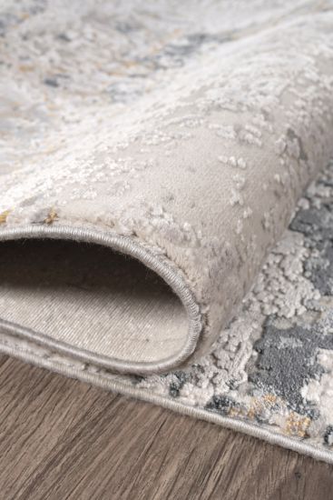 Galleria Cream Charcoal Abstract Bedroom Rug