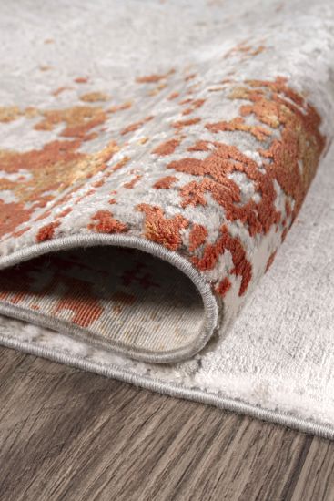 Galleria Cream Copper Abstract Area Rug