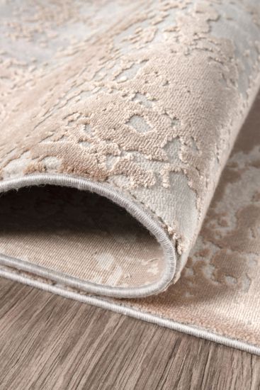 Galleria Cream Brown Abstract Bedroom Rug