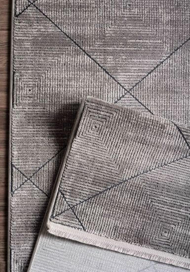 Gravitas Charcoal Geometric Runner Rug