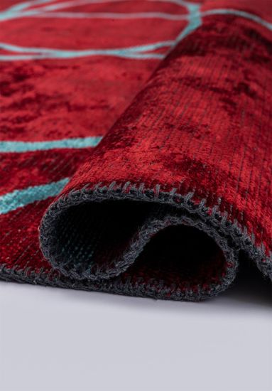Ebb Red & Blue Abstract Living Room Rug