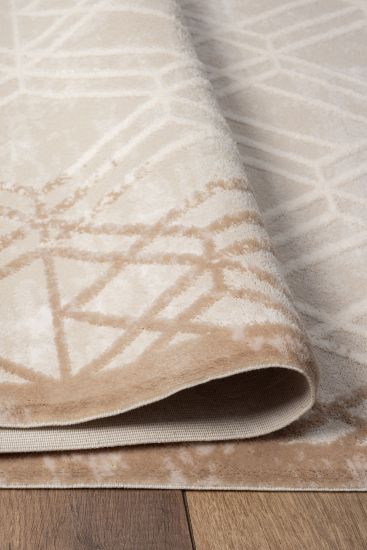 Lumia Beige Geometric Runner Rug