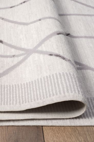 Lumia Grey Scandi Bordered Runner Rug