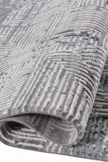 Leto Grey Abstract Geometric Rug