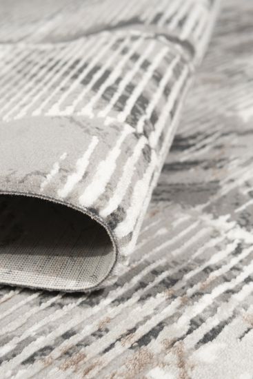 Leto Grey Distressed Trellis Runner Rug