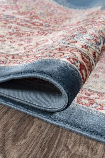 Copper  Silver Blue Persian Oriental Rug