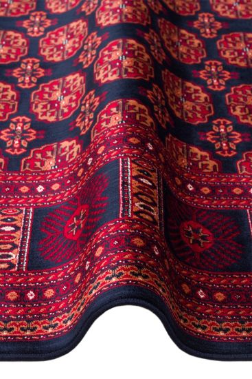 Efsun85 Red Black Modern Patterned Bedroom Rug