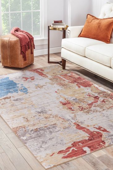 Baskili Beige Multicolour Abstract Indoor Rug
